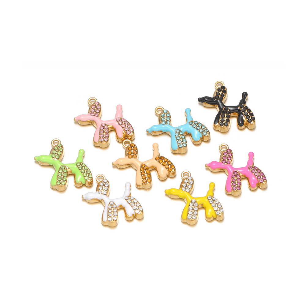 Jewelry Making For 5 Year Old - 4 Stück Edelstahl-Emaille-Ballonhund-Anhänger für DIY-Kinderschmuck, Niedliche