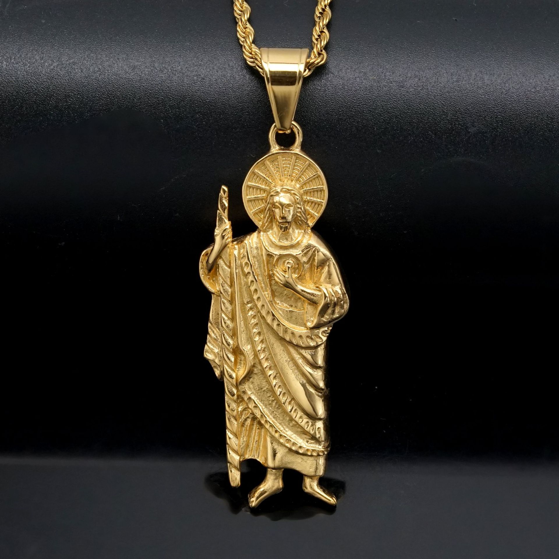 Jewelry Making Singapore - Santa Muerte 316L Edelstahl Anhänger Halskette