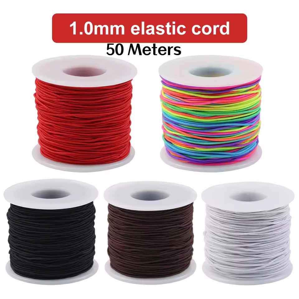 Jewelry Making Yarn - Regenbogen-elastische Perlenschnur, bunte dehnbare Bastelfadenschnur für