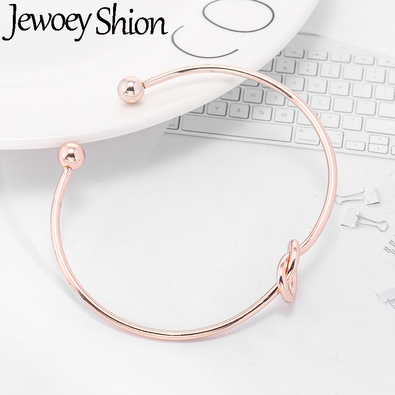 Jewelry Making Knots For Clasps - Jewoey Shion Knoten-Initialen-Gliederkettenarmband Roségold/Silberfarben Buchstaben-Charm-Armband Damen