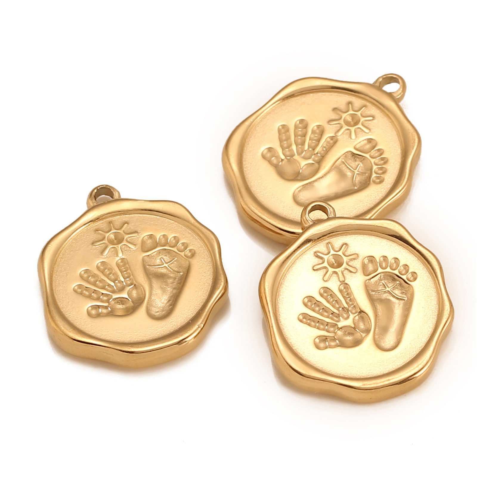 Jewelry Making For 5 Year Old - 3PC Edelstahl Nette Baby Fußabdruck Handabdruck
