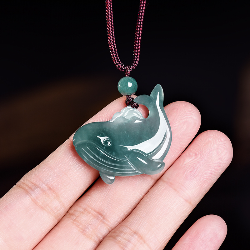 Jewelry Making Necklaces - Natürliche burmesische Jadeit-Wal-Anhänger-Halskette, Accessoires, echter Jade-Charm,