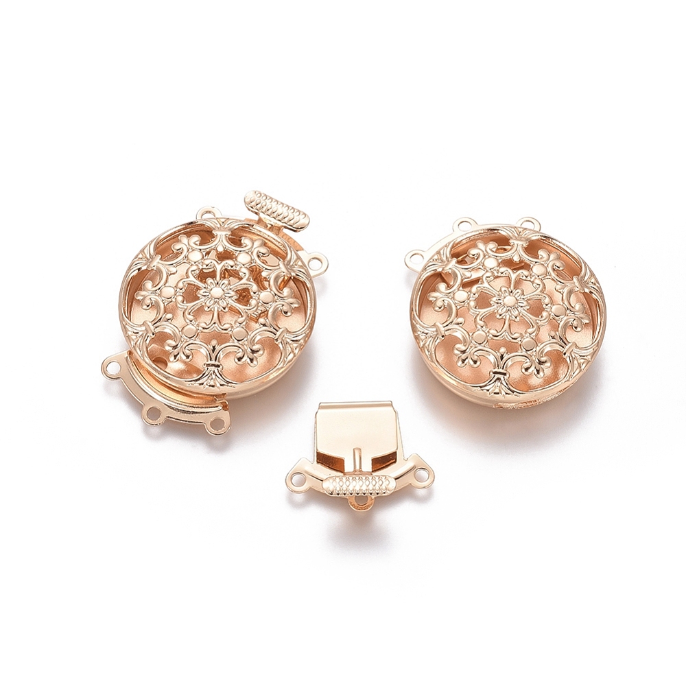 Jewelry Making Pieces - 10 Sets Messing-Blumen-Mehrstrang-Box-Verschlüsse, 3-strängiger 6-Loch-Verschluss, 31