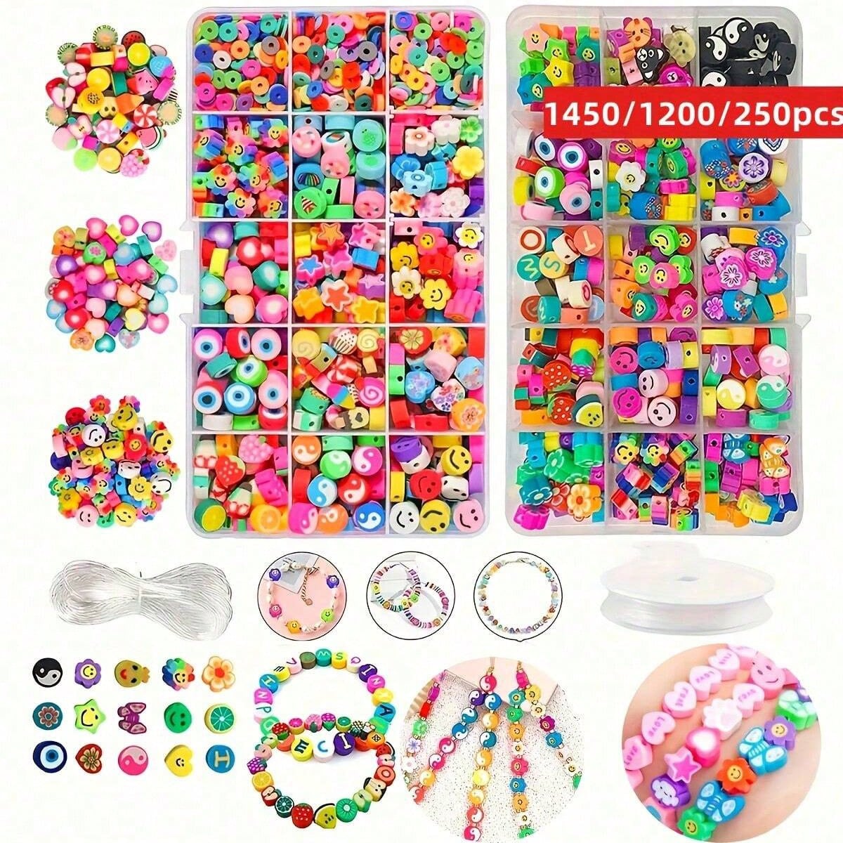 Jewelry Making Yarn - 1450/1200/250 Stück Polymer Clay Perlen Set,