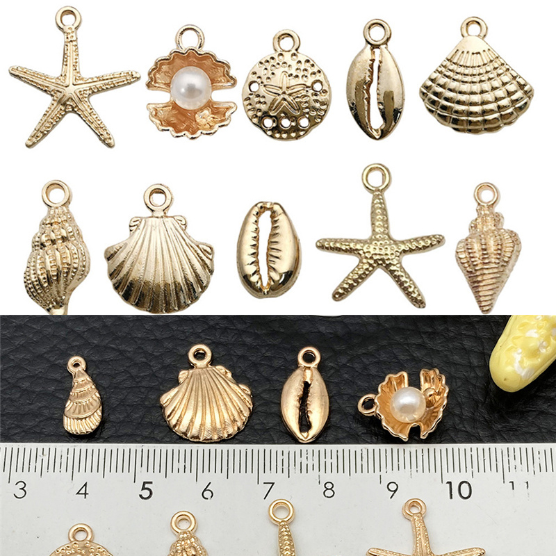 Jewelry Making Pieces - 30 Stück Metalllegierung Muschel Seestern Perlen
