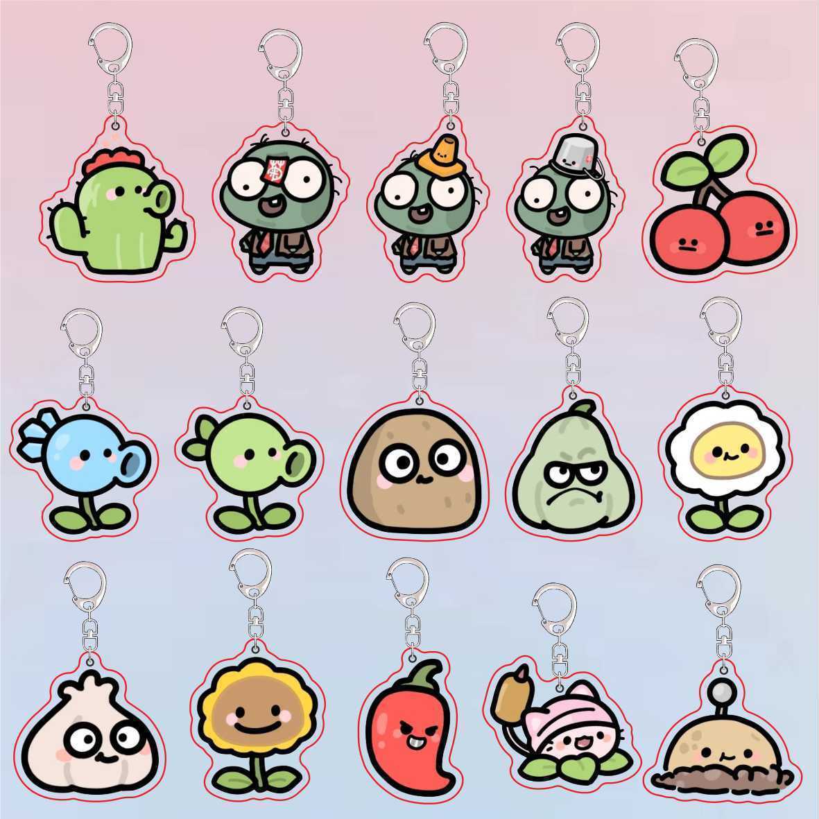Jewelry Making Findings - Plants Vs Zombies Acryl Niedlicher Schlüsselanhänger