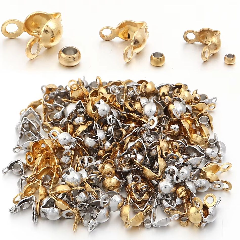 Jewelry Making Findings - 40-200 Stück Edelstahl-Verbinder Verschlüsse Crimp-Endperlen Schmuckset