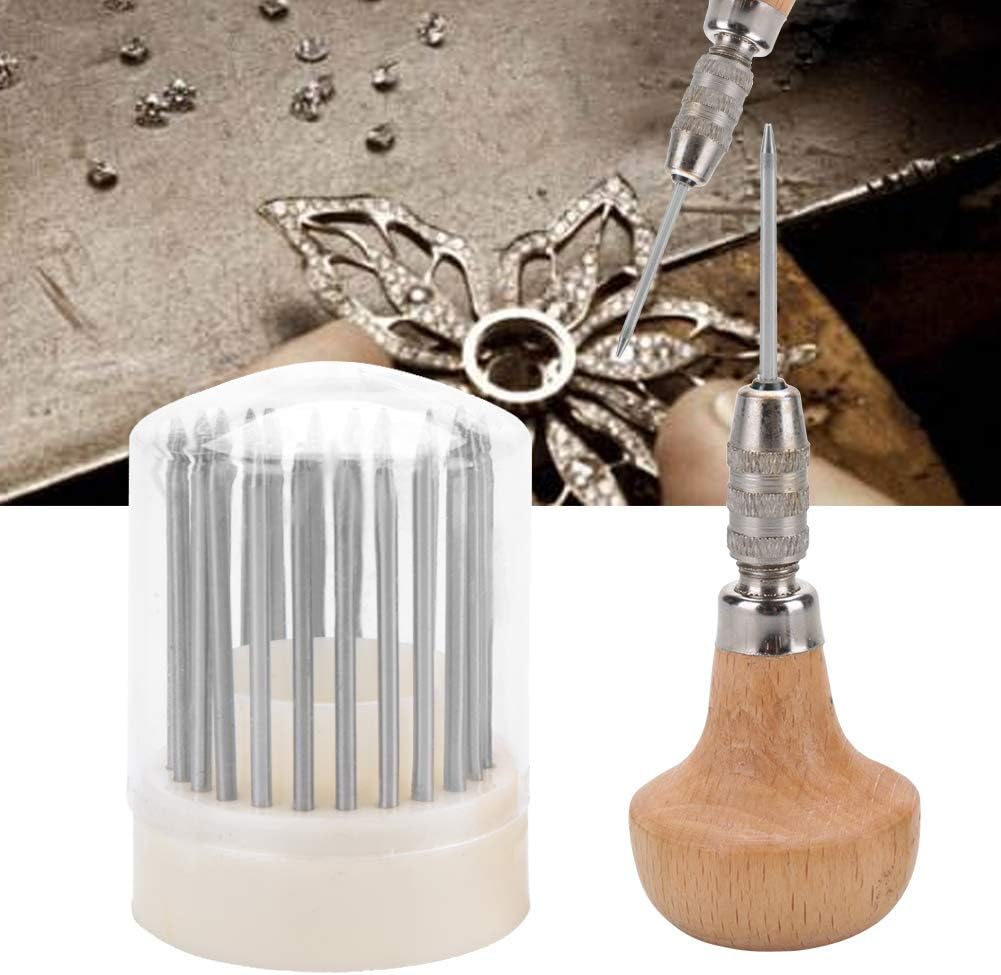 Jewelry Making Rotary Tool - 23-teiliges Schmuck-Perlenschneidewerkzeug-Set mit Diamantsteinfassern und Holzgriffen