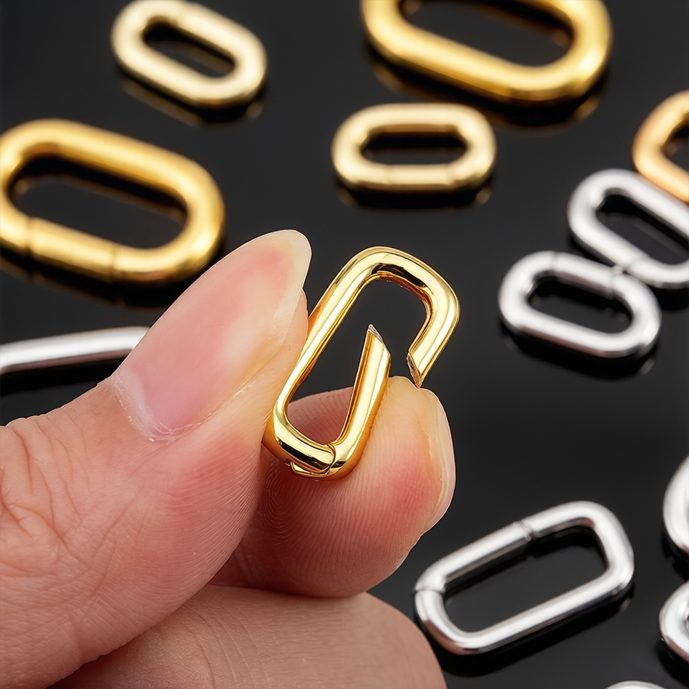 Jewelry Making Findings - 2 Stück 18K vergoldete ovale Karabiner-Halskettenverschlüsse