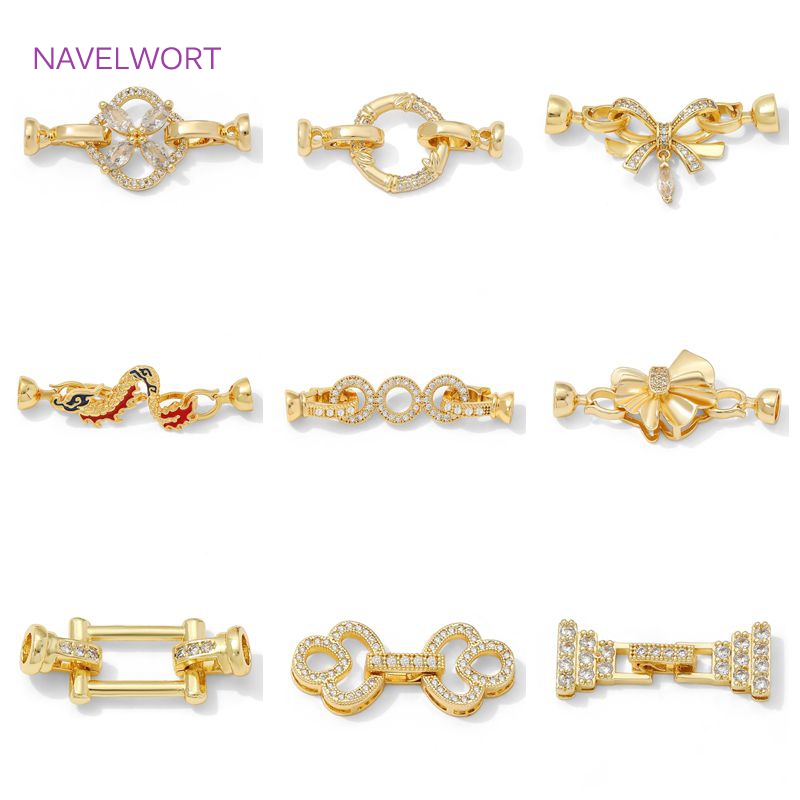 Jewelry Making Findings - 1/2 Stück 14K vergoldete Perlenverschlüsse, Verschlüsse
