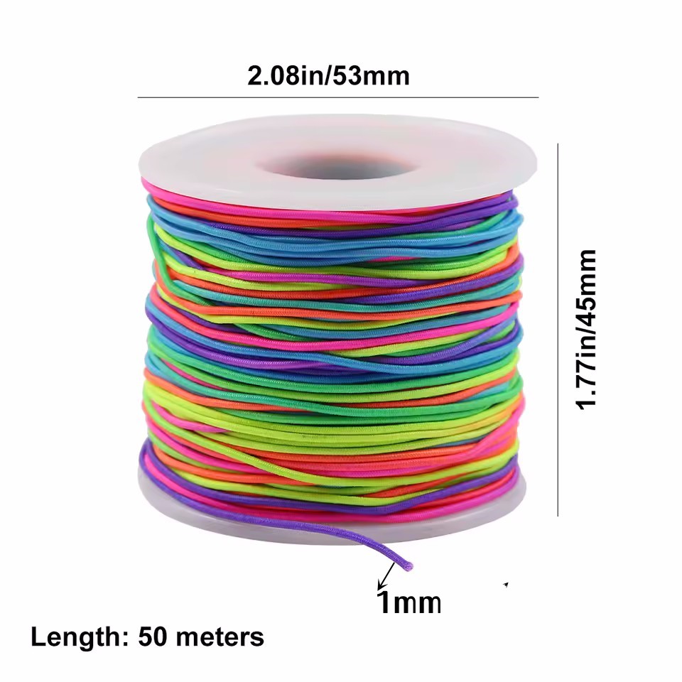 Regenbogen-elastische Perlensc – Jewelry Making Yarn Bewertung und Preis