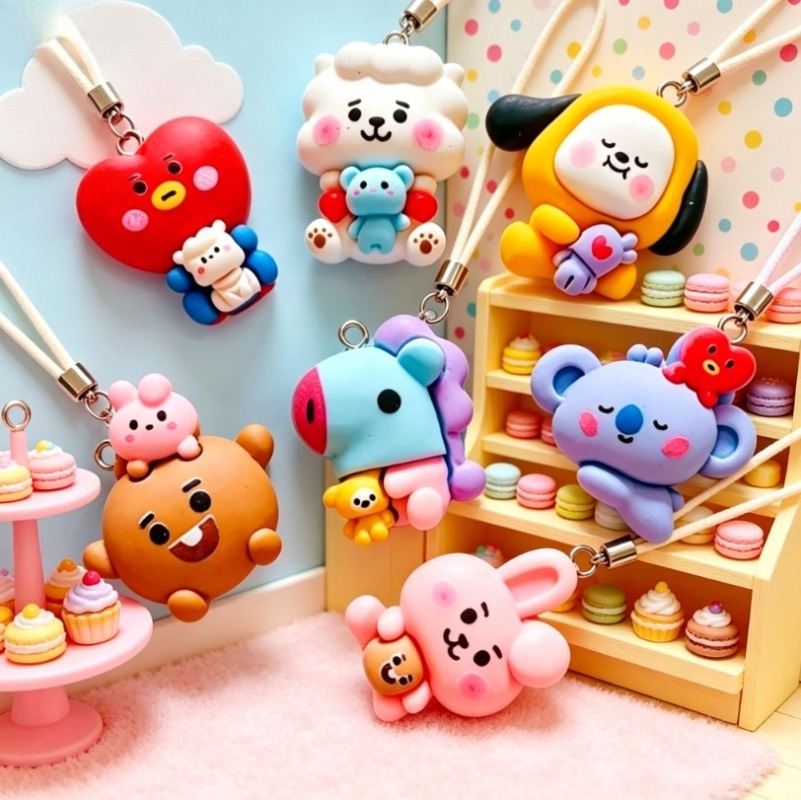 7 Stück BT21 Harz-Cartoon-Anhä – Jewelry Making Necklaces Bewertung und Preis