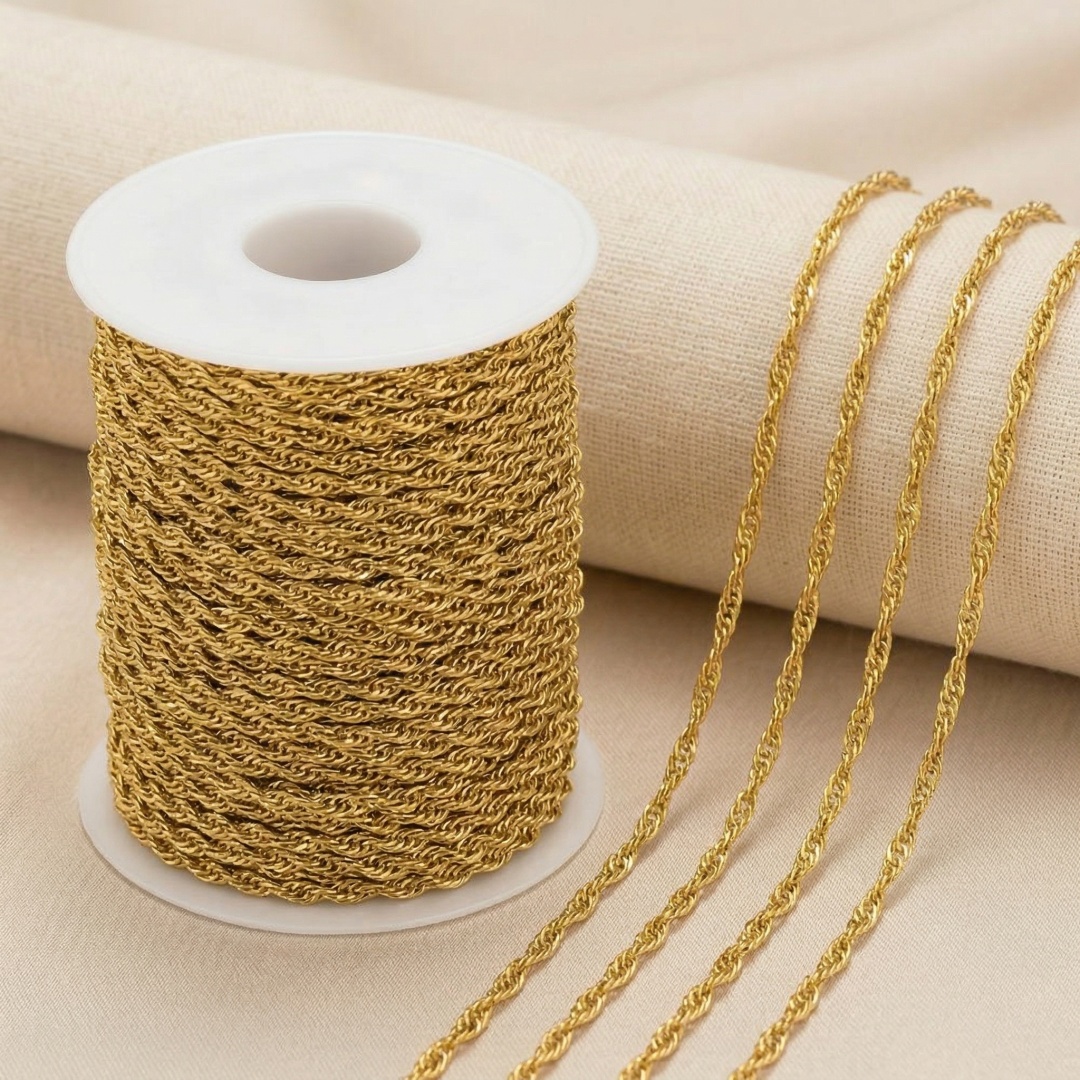 2 Meter Goldene Edelstahl-Schm – Jewelry Making Singapore Bewertung und Preis